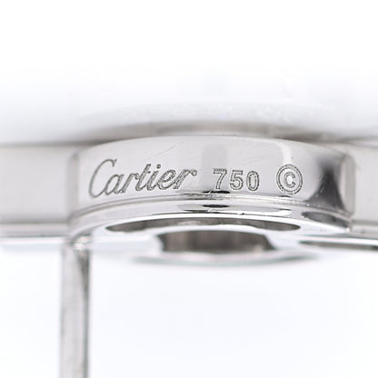 Cartier 18K White Gold Diamond Cultured Akoya Pearl 9mm Himalia Earrings 6 of 8