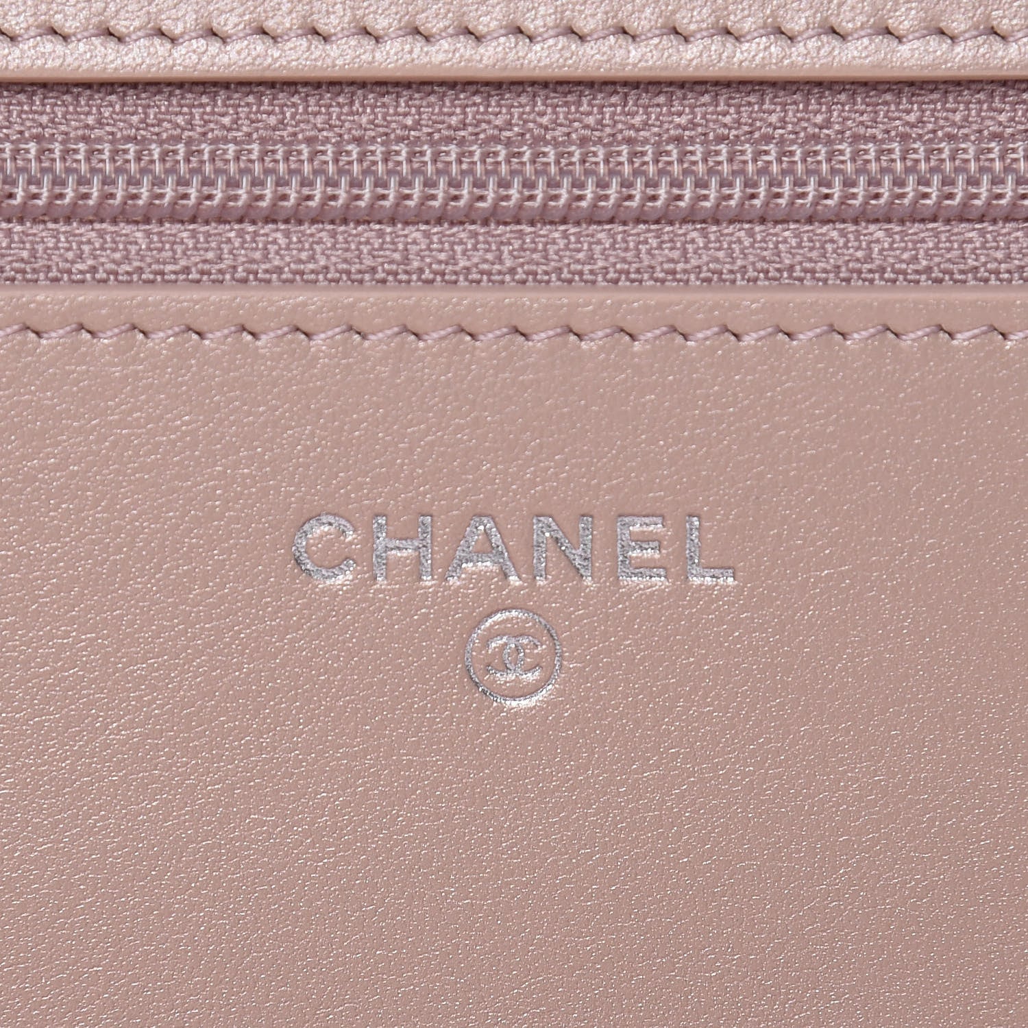 Chanel Goatskin Camellia Embossed Wallet On Chain WOC Light Pink 8 of 10