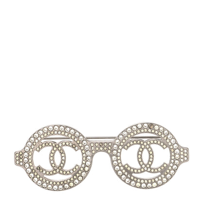 Chanel Crystal CC Sunglasses Brooch Silver 1 of 5