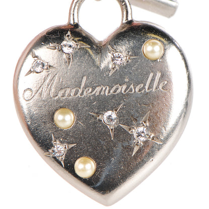 Chanel Crystal Pearl CC Heart Brooch Silver 3 of 4