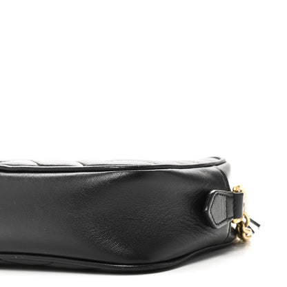 Gucci Calfskin Matelasse Mini GG Marmont Chain Shoulder Bag Black 10 of 11