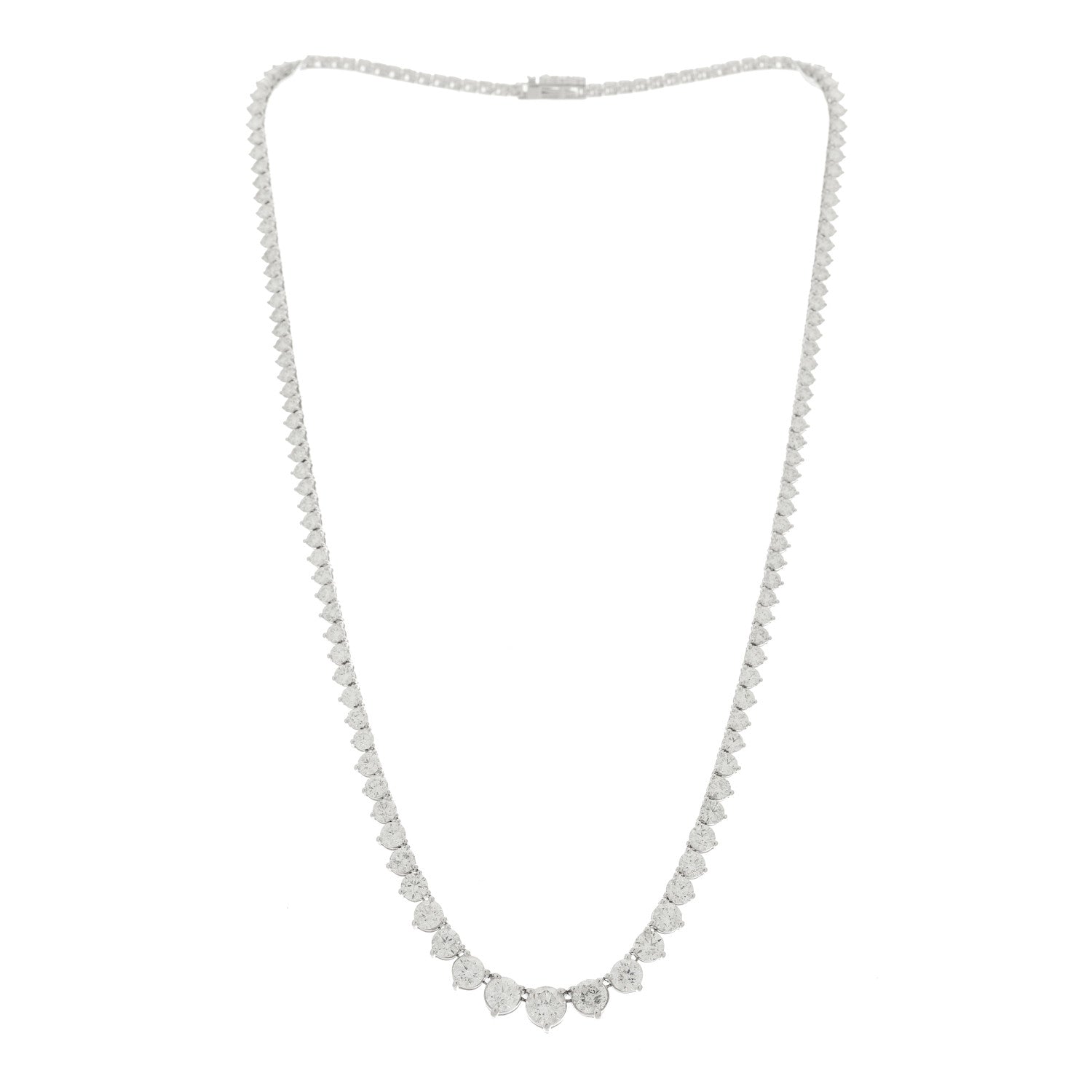 Parker & West by FASHIONPHILE 14K White Gold Diamond 13.20ctw Riviera Necklace 3 of 7