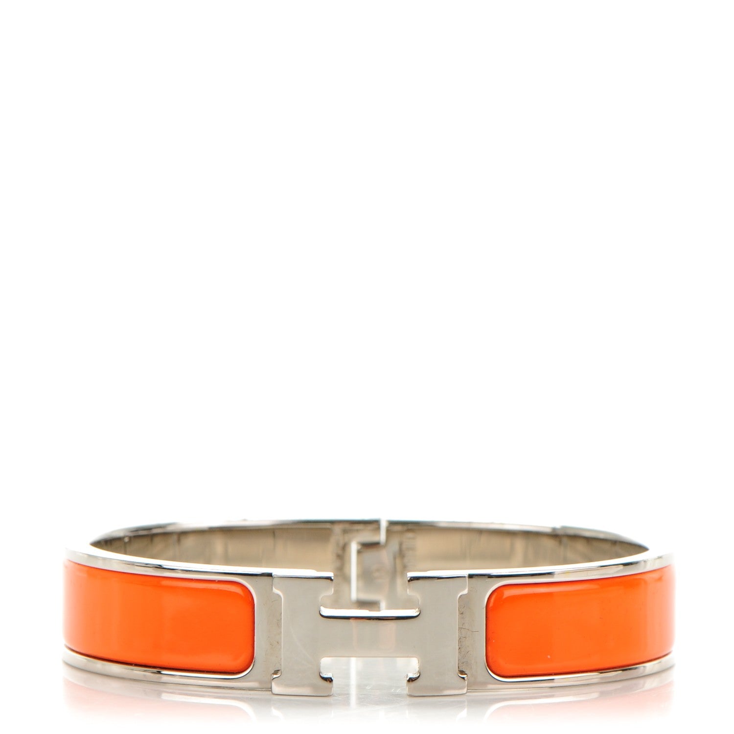 Hermes Enamel Narrow Clic Clac H Bracelet PM Orange 1 of 5