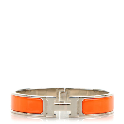 Hermes Enamel Narrow Clic Clac H Bracelet PM Orange 1 of 5