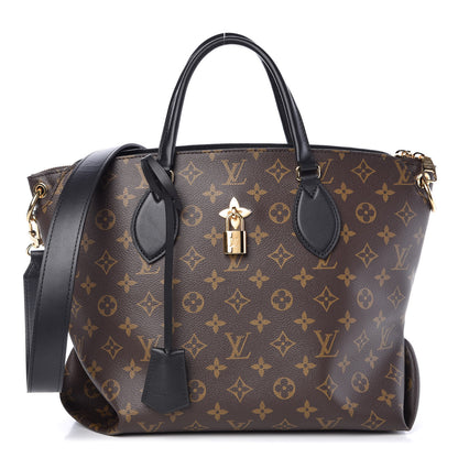 Louis Vuitton Monogram Flower Zipped Tote MM Black 1 of 9