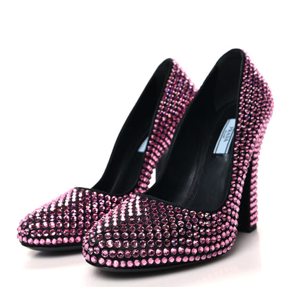 Prada Satin Crystal 85mm Pumps 38 Rosa 3 of 8