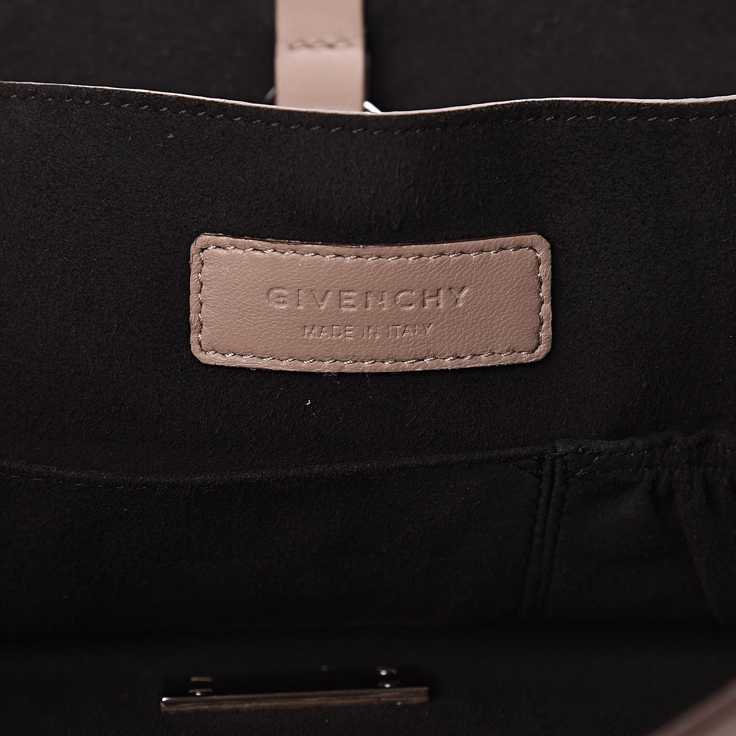 Givenchy Calfskin Crocodile Embossed Medium Shark Lock Satchel Sand 6 of 24