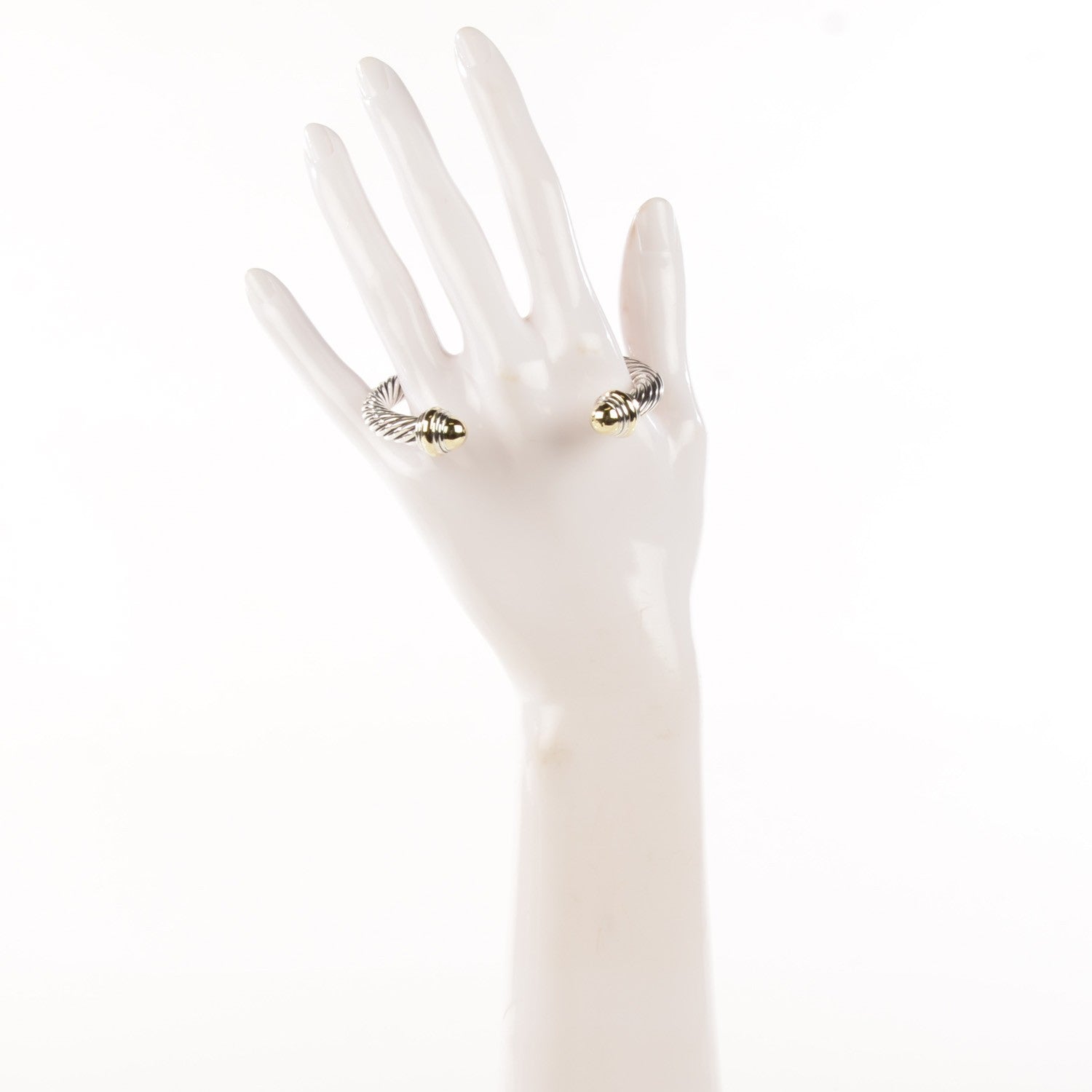 David Yurman Sterling Silver 14K Yellow Gold 7mm Cable Classics Bracelet 2 of 5