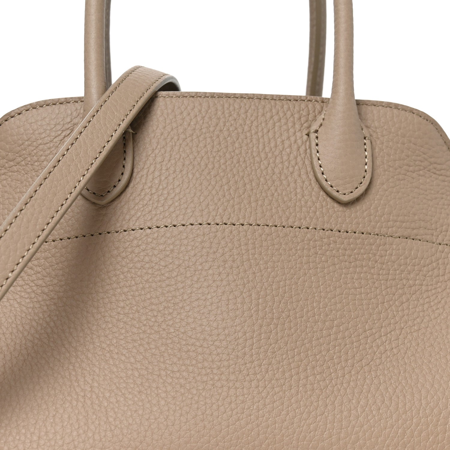 The Row Grained Calfskin Soft Margaux 10 Bag Dark Taupe 7 of 9