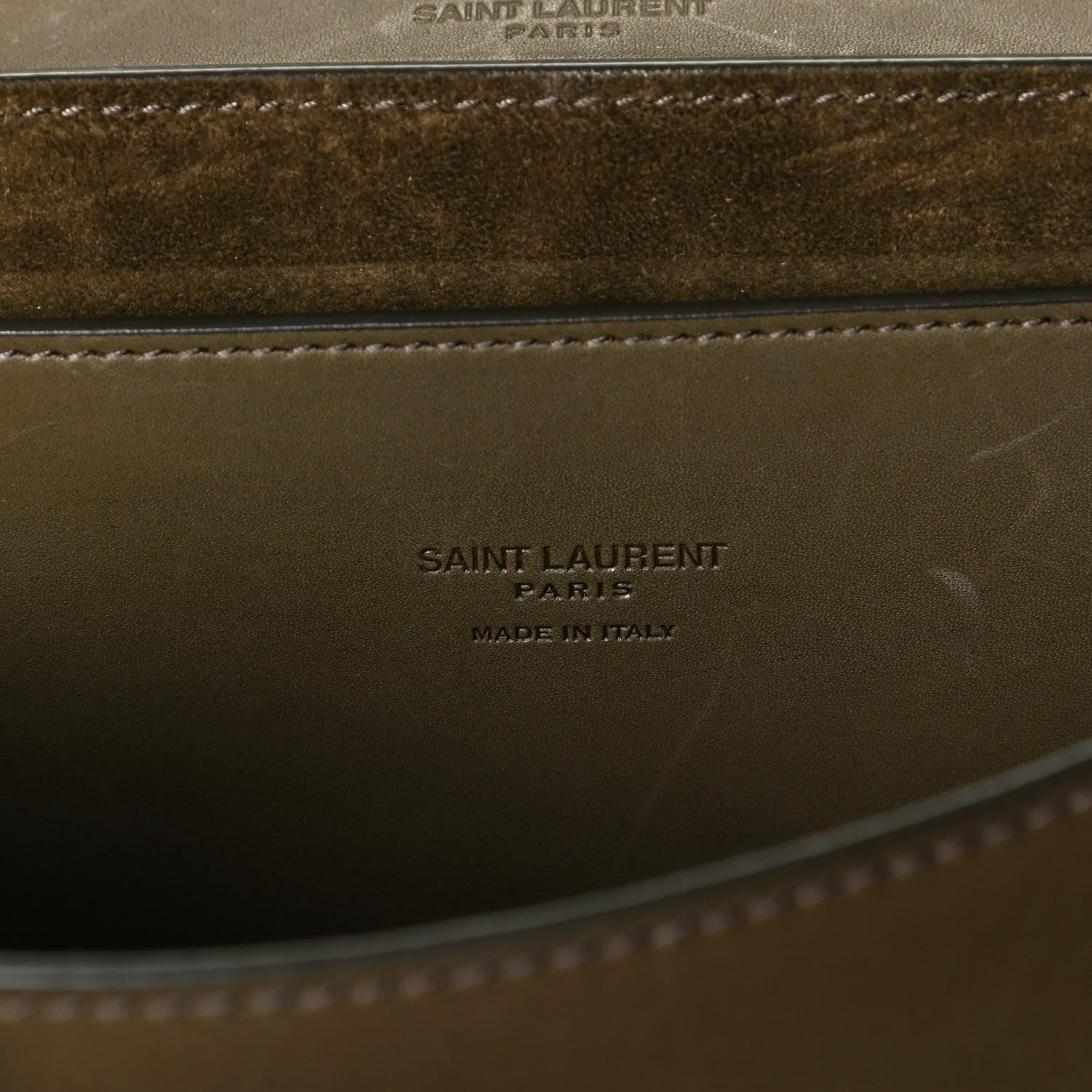 Saint Laurent Smooth Calfskin Monogram Medium Kaia Satchel Green 7 of 12