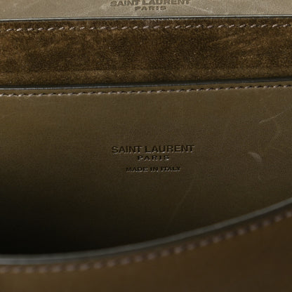 Saint Laurent Smooth Calfskin Monogram Medium Kaia Satchel Green 7 of 12