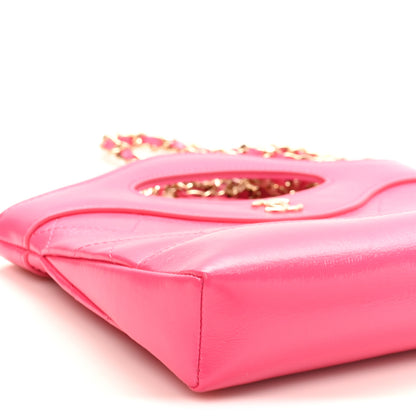 Chanel Shiny Crumpled Calfskin Quilted Nano 31 Shopping Bag Pink 9 of 11
