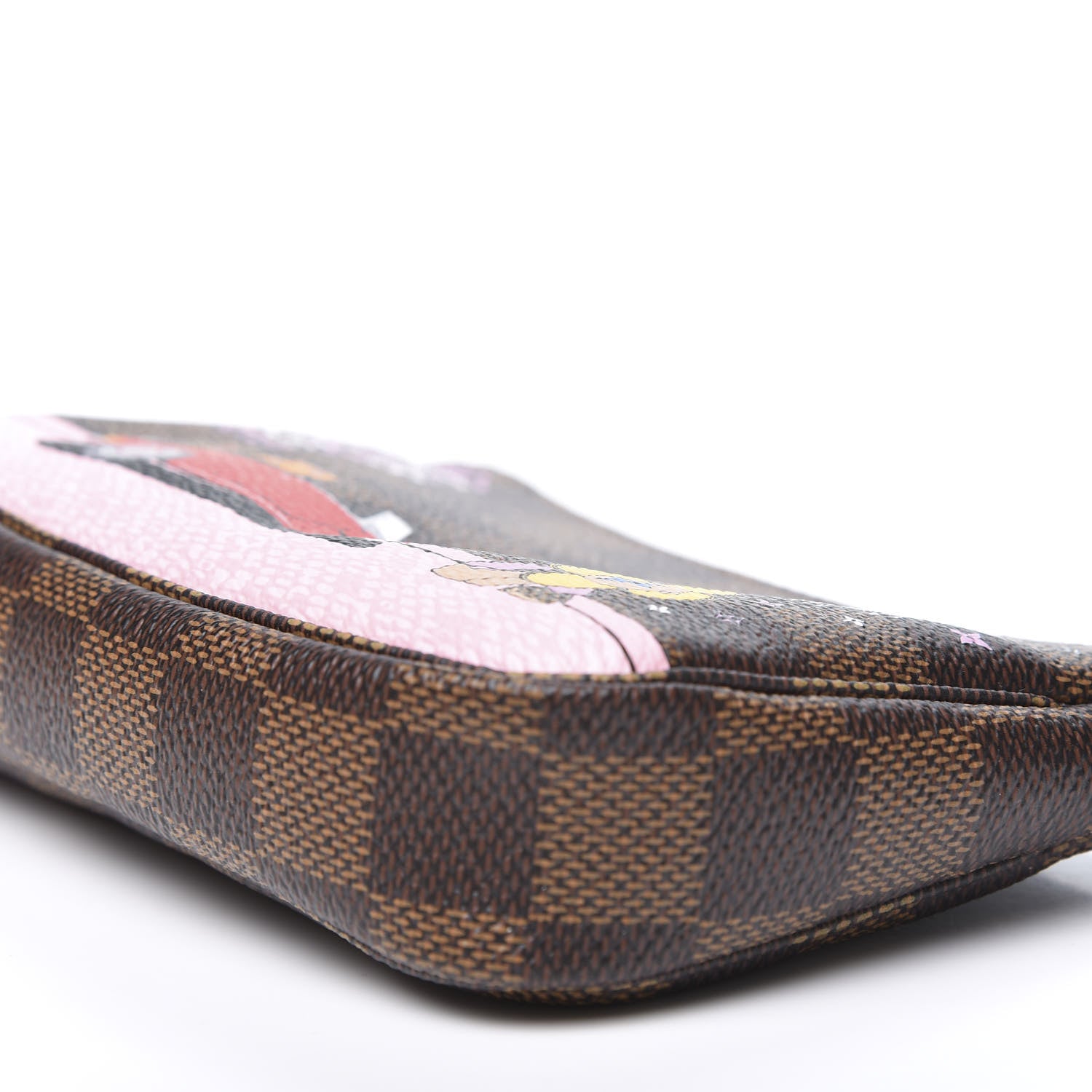 Louis Vuitton Damier Ebene 2019 Christmas Animation Mini Pochette Accessories Red 6 of 9