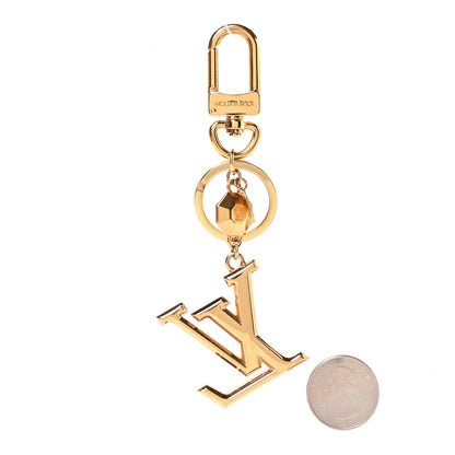 Louis Vuitton Metal LV Facettes Bag Charm Key Holder Gold 2 of 5
