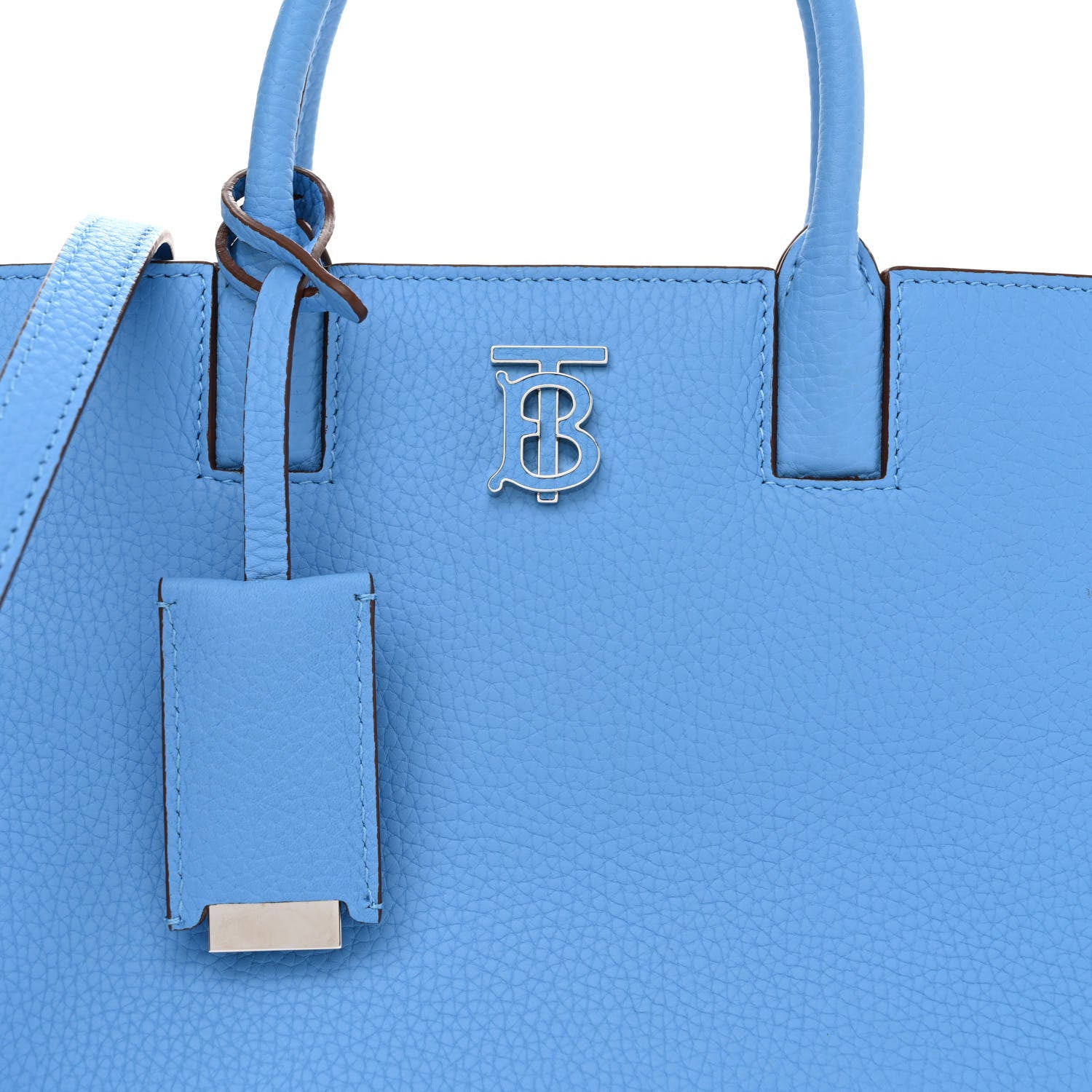 Burberry Grainy Calfskin Mini Frances Tote Bright Sky Blue 7 of 11