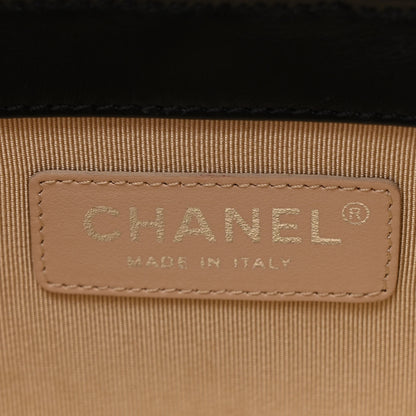 Chanel Calfskin Raffia Small Vanity Case Bag Black Beige 6 of 10