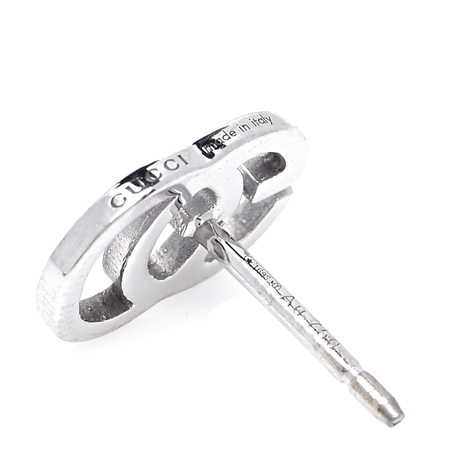 18K White Gold GG Tissue Stud Earrings
