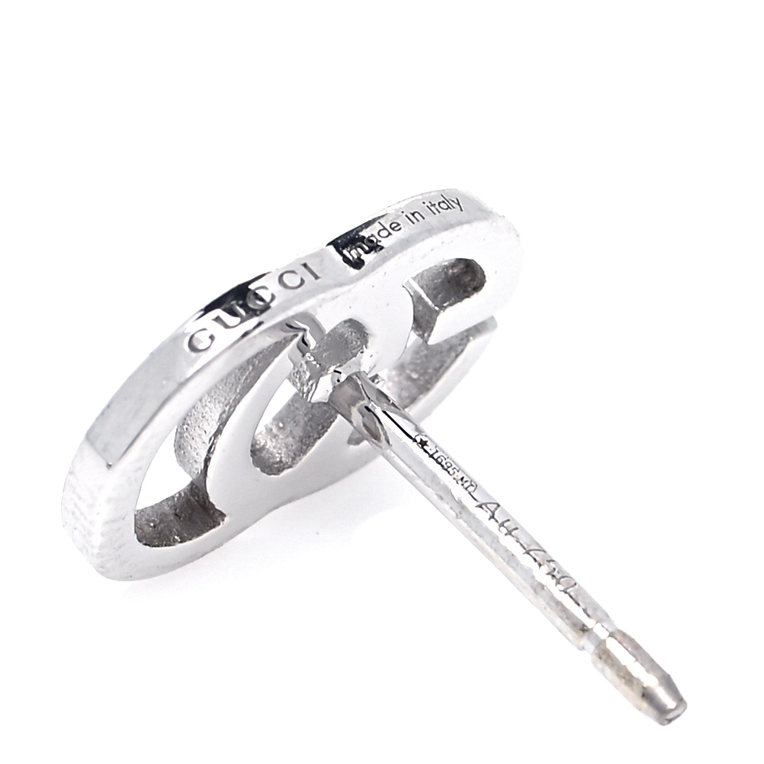 Gucci 18K White Gold GG Tissue Stud Earrings 5 of 5