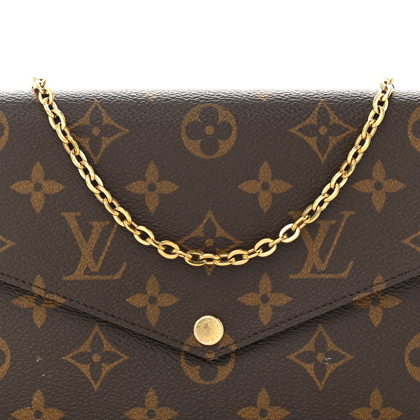 Monogram Pochette Felicie Chain Wallet Fuchsia