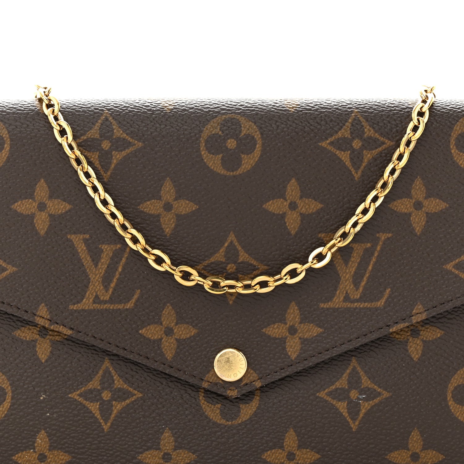 Louis Vuitton Monogram Pochette Felicie Chain Wallet Fuchsia 8 of 17