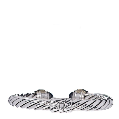 David Yurman Sterling Silver 14K Yellow Gold Hematite Garnet 10mm Cable Classics Bracelet 3 of 4