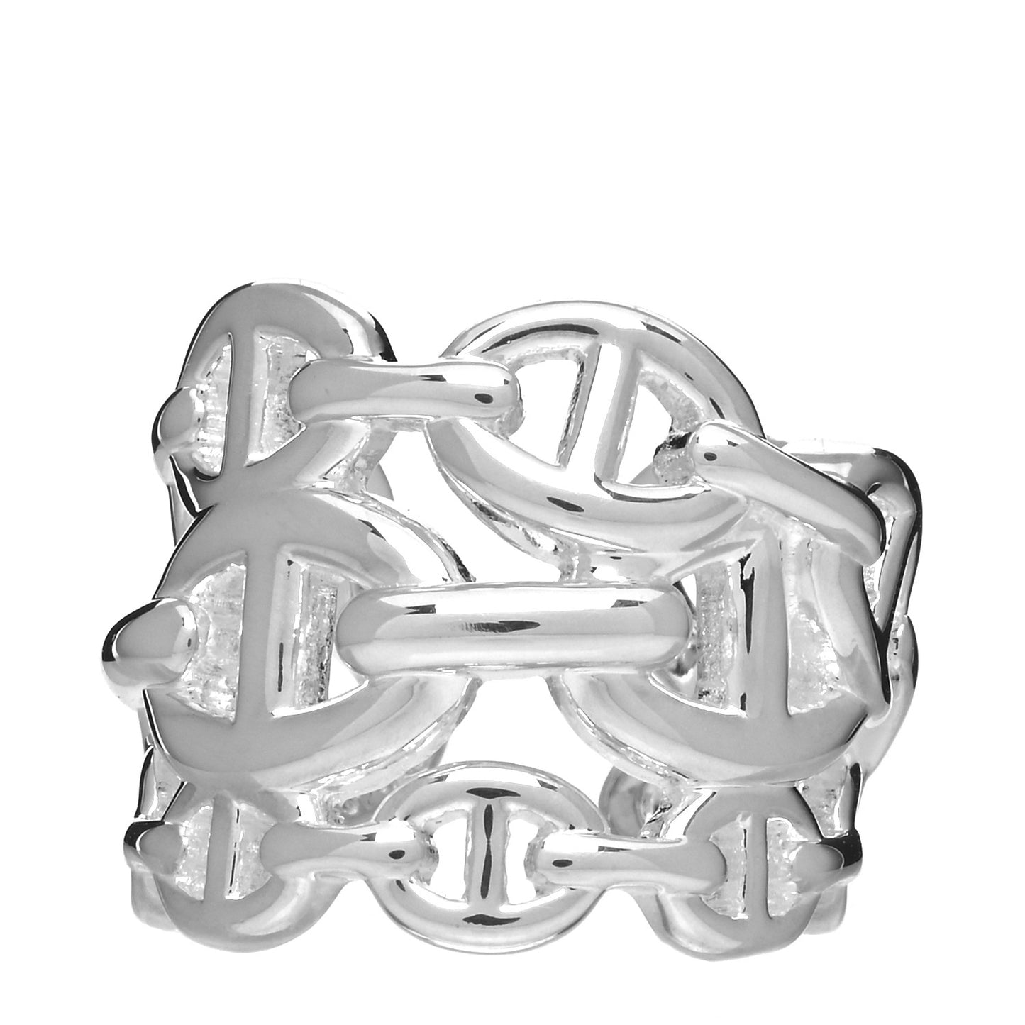 Sterling Silver GM Chaine d'Ancre Enchainee Band Ring 51 5.75