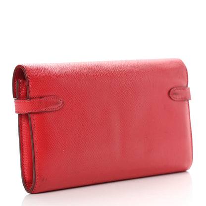 Hermes Epsom Kelly Longue Wallet Rouge Casaque 3 of 18
