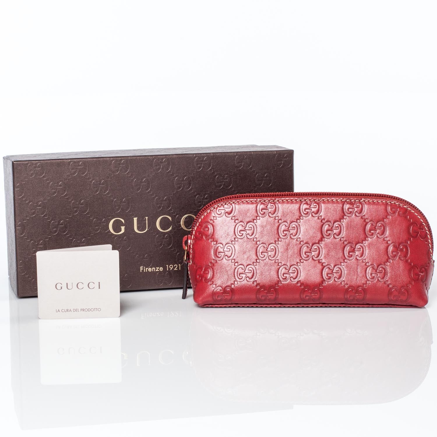 Gucci Guccissima Cosmetic Case Red 9 of 9