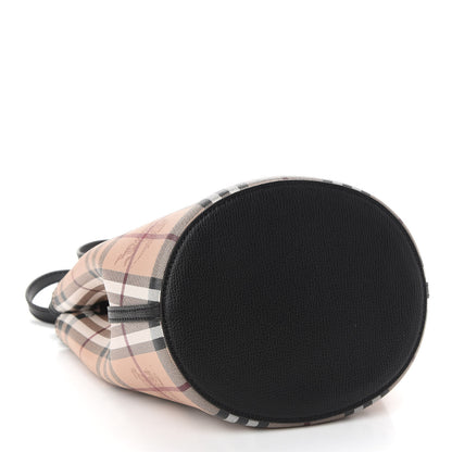 Burberry Haymarket Check Colours Small Lorne Bucket Crossbody Black 4 of 8