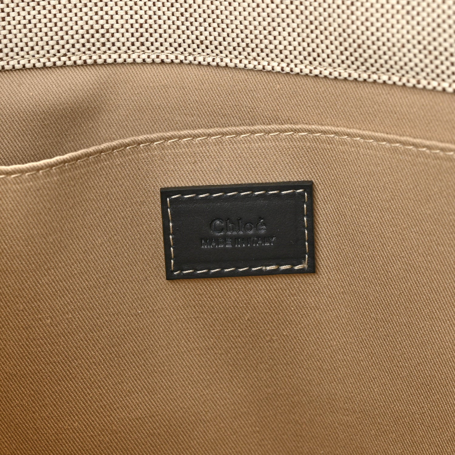 Chloe Cotton Calfskin Large Woody Ribbon Tote White Blue 6 of 10