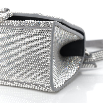 Balenciaga Strass Suede Hourglass Top Handle Bag XS Smoke Grey Crystal 11 of 14