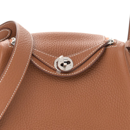 Hermes Taurillon Clemence Mini Lindy 20 Gold 8 of 11
