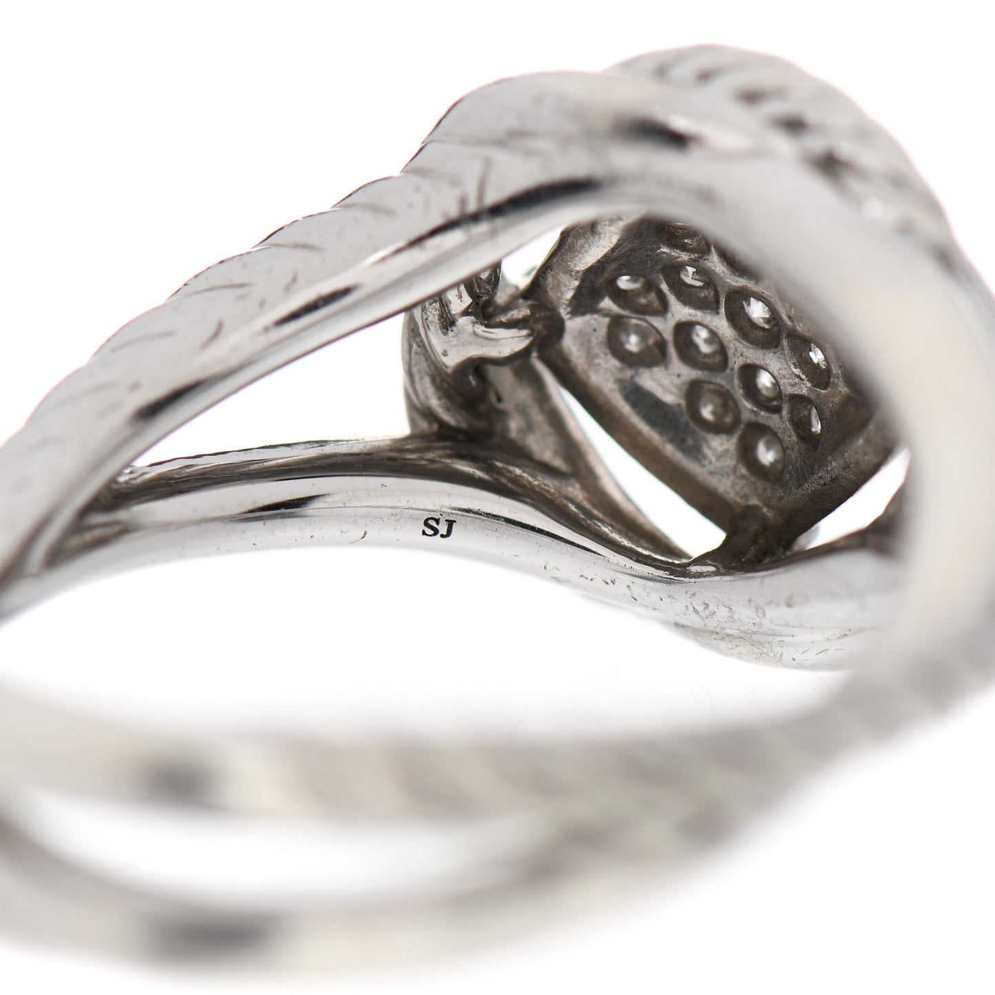 Sterling Silver Diamond Pave 7mm Infinity Ring 52 6