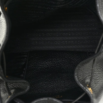Prada Vitello Daino Drawstring Bucket Black 5 of 10