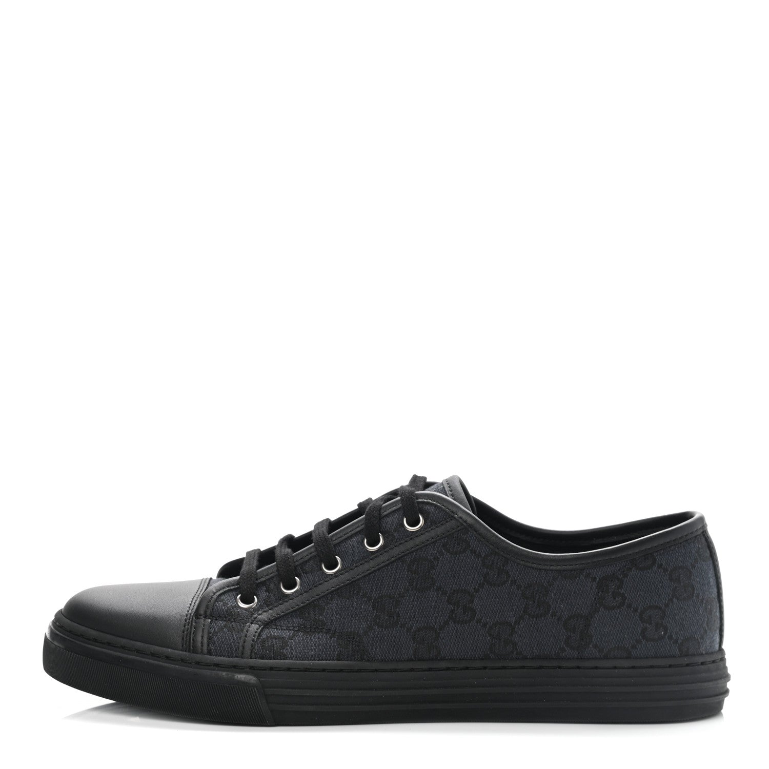 Gucci Monogram Mens Sneakers 9.5 Black Piombo 1 of 8
