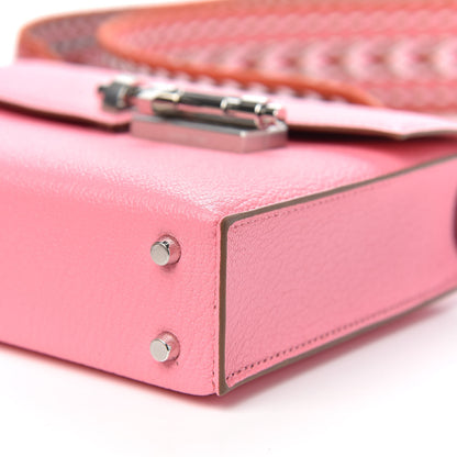 Hermes Chevre Mysore Mini Verrou Large Strap Bag Rose Confetti White 9 of 10
