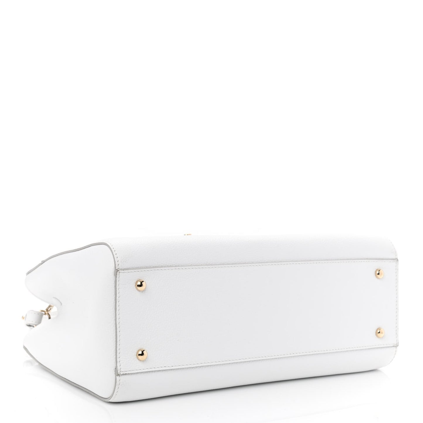 Grained Calfskin Small Neo Executive Shopper Tote White