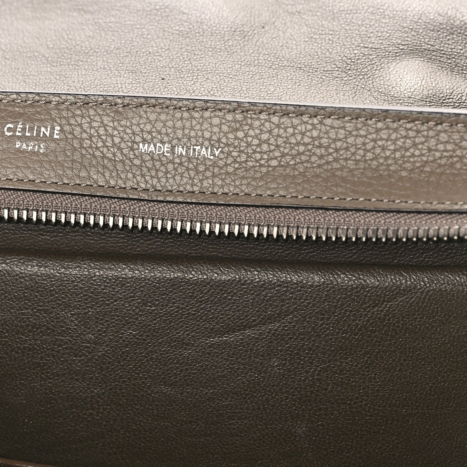 Celine Drummed Calfskin Suede Small Trapeze Souris 10 of 10