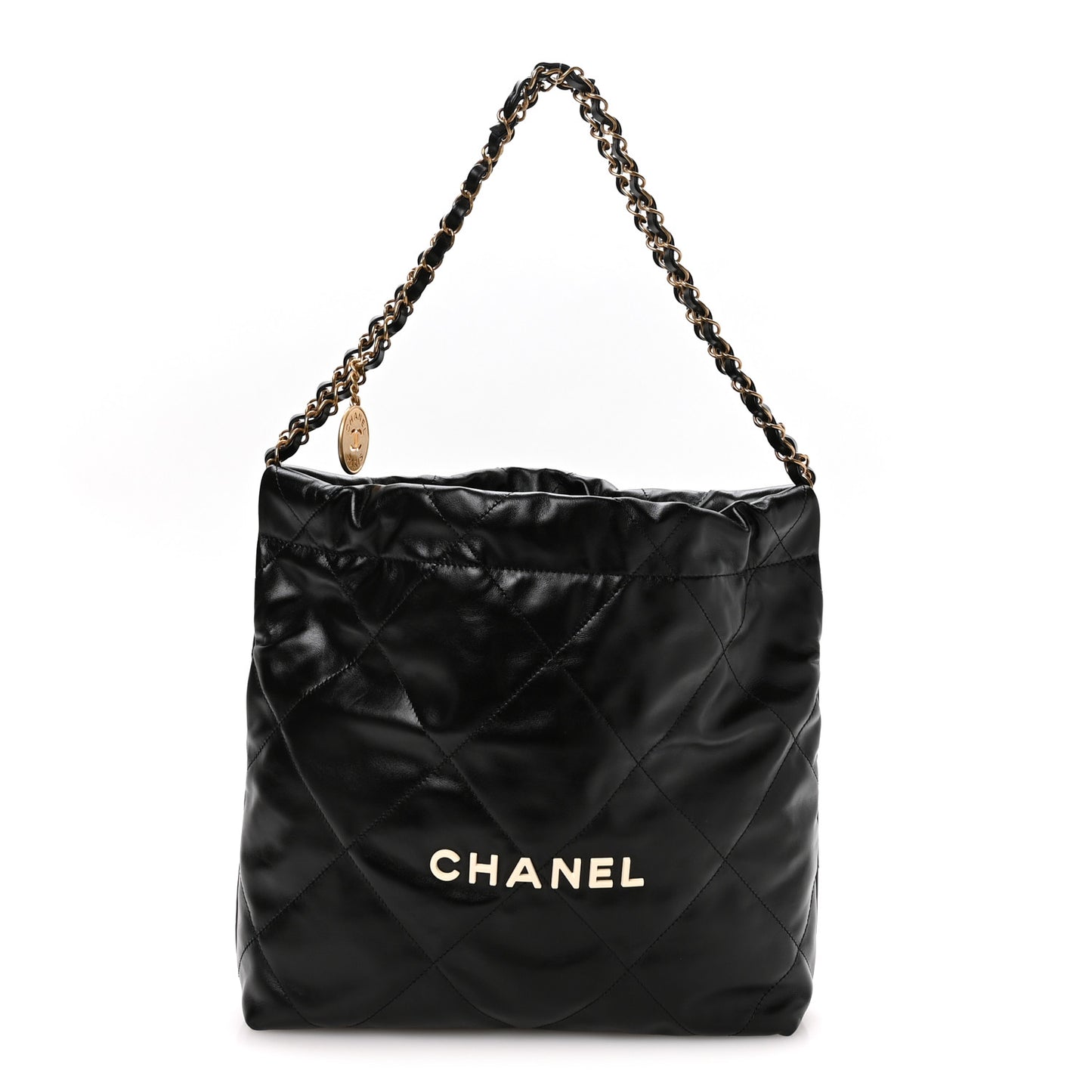Calfskin Quilted Small Chanel 22 Black