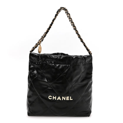 Chanel Calfskin Quilted Small Chanel 22 Black 1 of 12