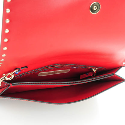 Valentino Garavani Nappa Enchanted Wonderland Rockstud Wristlet Clutch Red 6 of 7