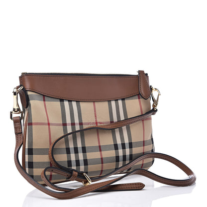 Burberry Horseferry Check Peyton Crossbody Clutch Bag Brown 4 of 12