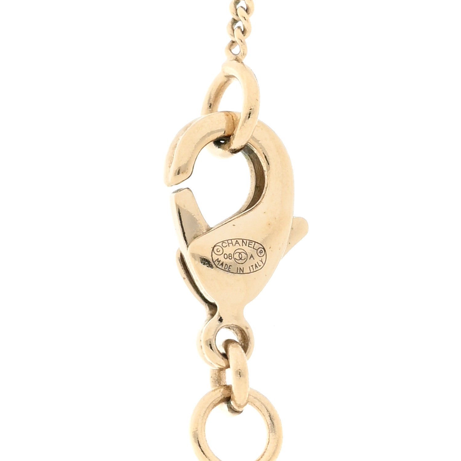 Chanel Crystal CC Necklace Gold Multicolor 4 of 4
