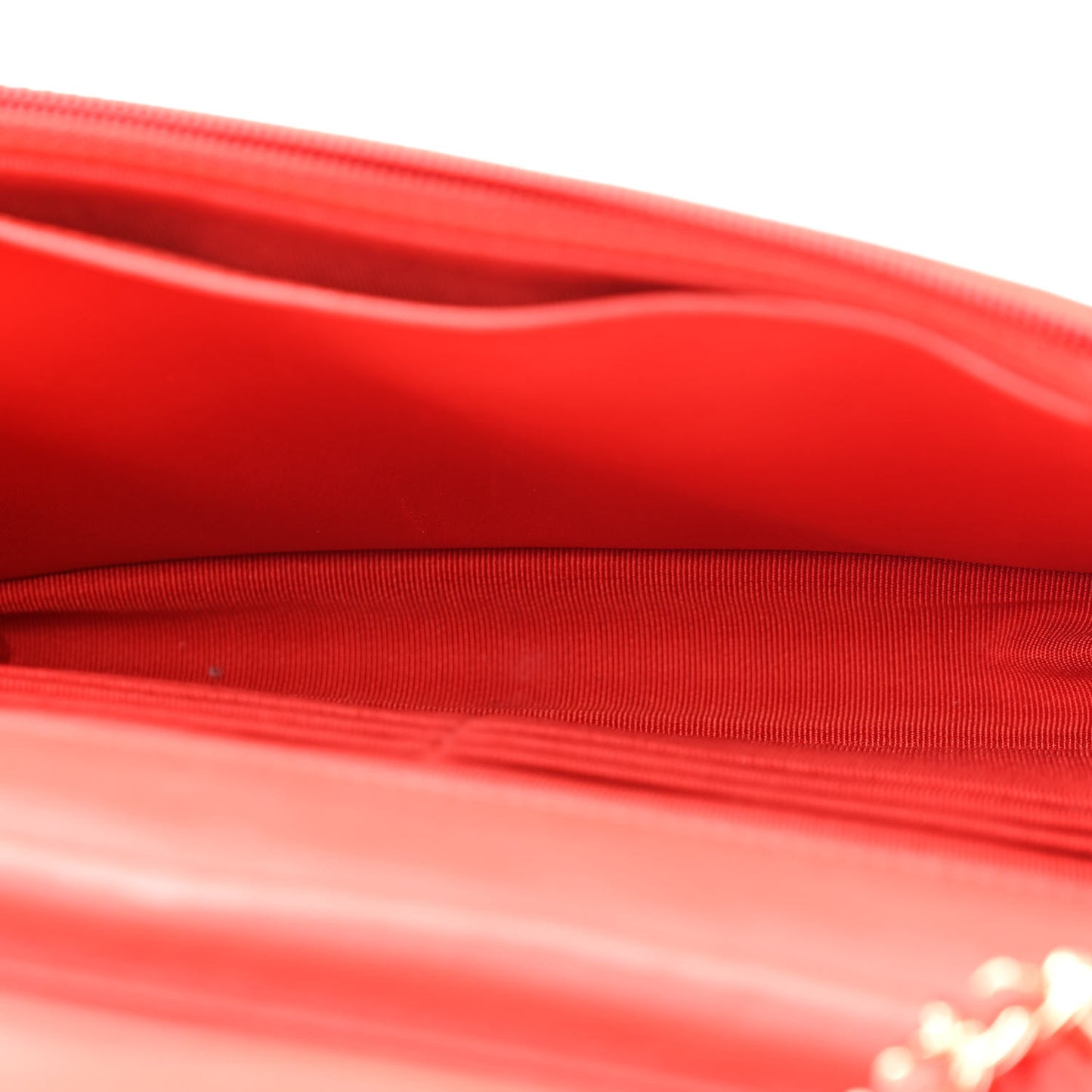 Lambskin Quilted Wallet On Chain WOC Red