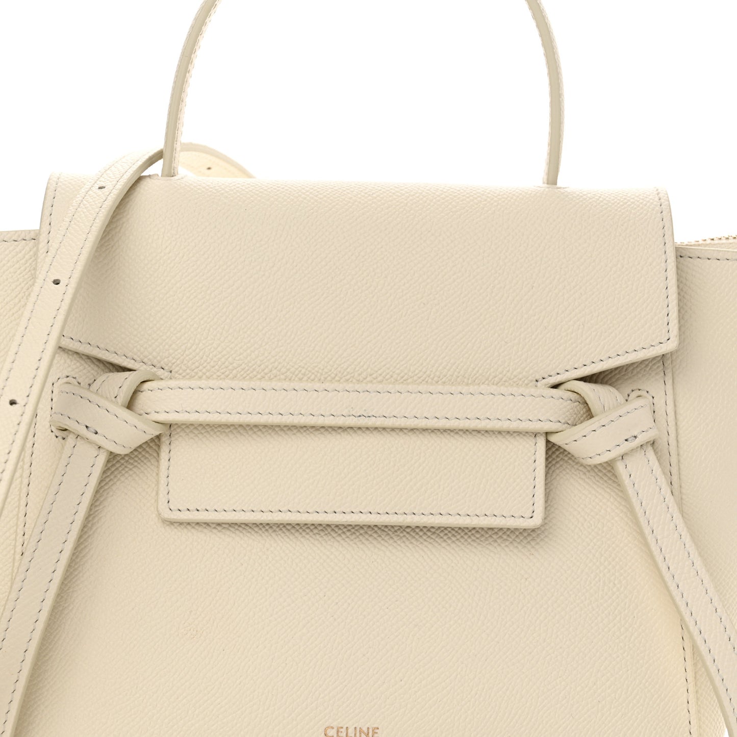 Grained Calfskin Nano Belt Bag Chalk