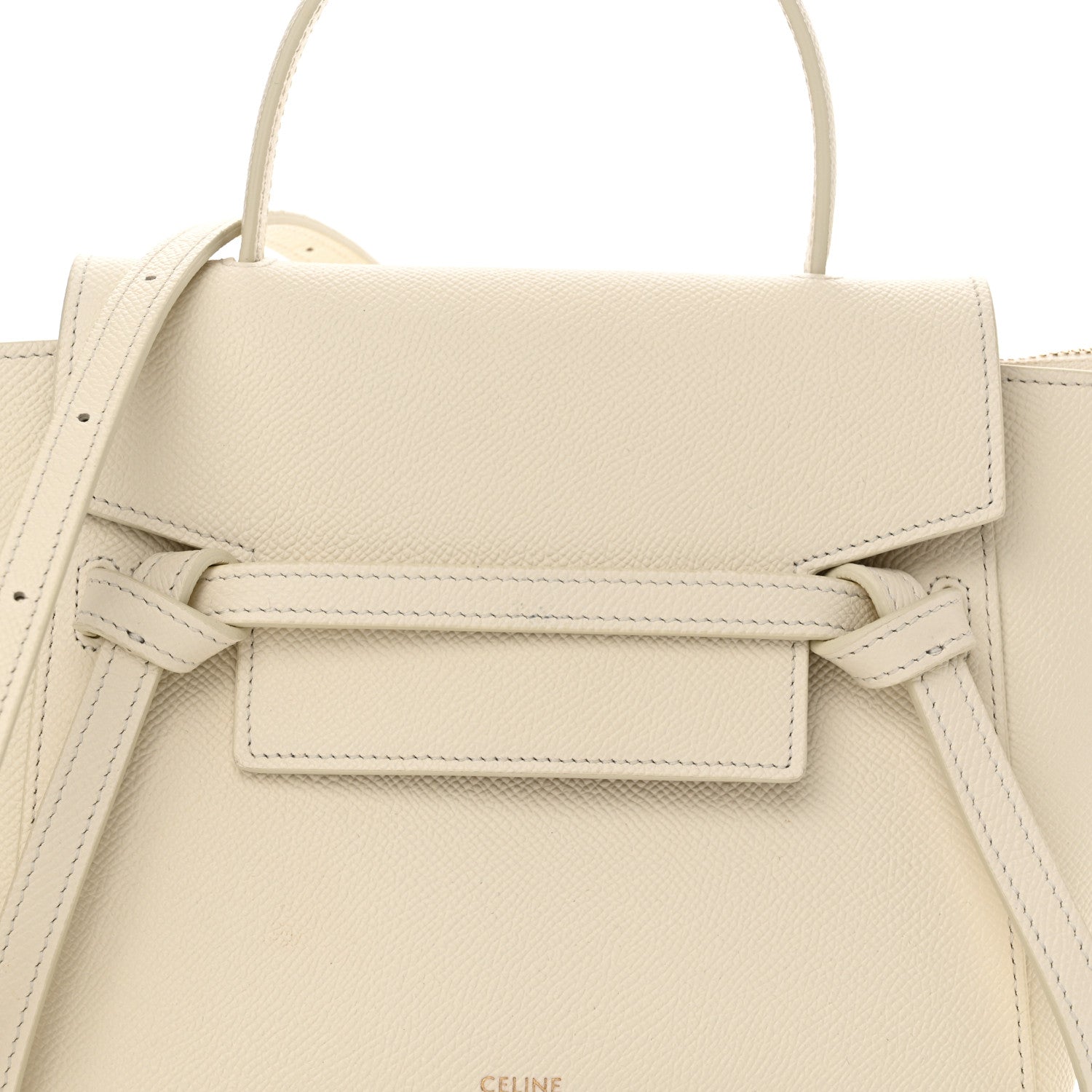 Celine Grained Calfskin Nano Belt Bag Chalk 7 of 13