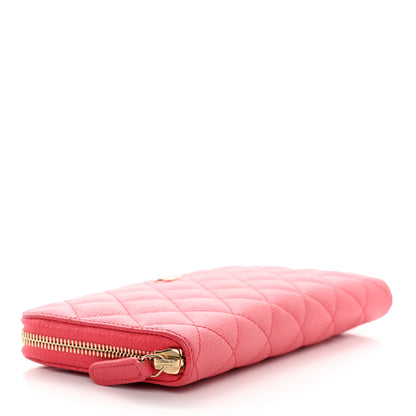 Chanel Caviar Quilted Medium Zip Around Wallet Dark Pink 4 of 11