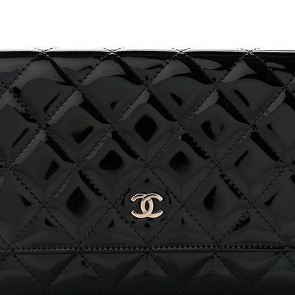 Chanel Patent Quilted Wallet On Chain WOC Black 8 of 11