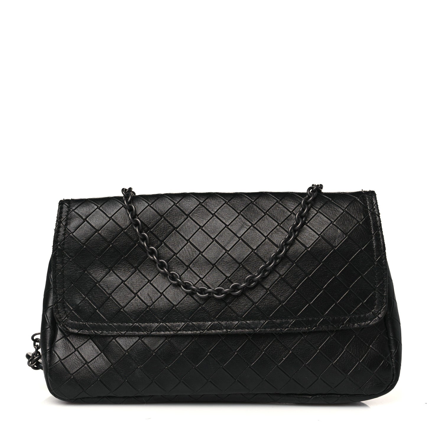 Nappa Intrecciato Small Chain Crossbody Black