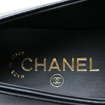 Chanel Lambskin Quilted CC Turnlock Loafers 37.5 Black 8 of 10